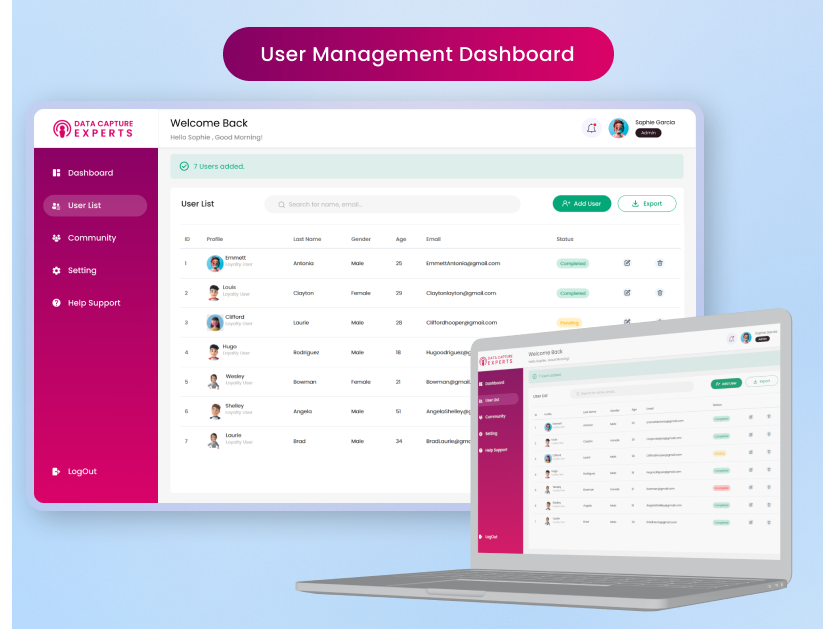 User Management Dashboard